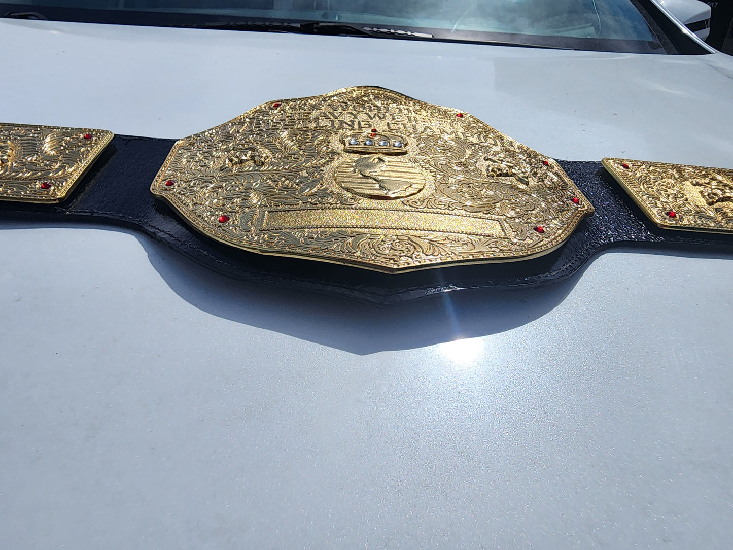 Big Gold Wrestling Belt – Rope Like Borders 6MM Zinc Thick plates