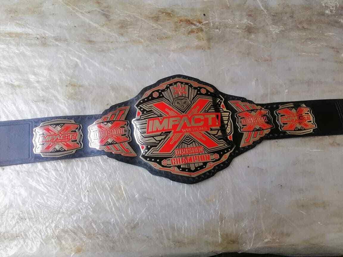 TNA Red Impact X Division Wrestling Championship Leather Belt 2MM