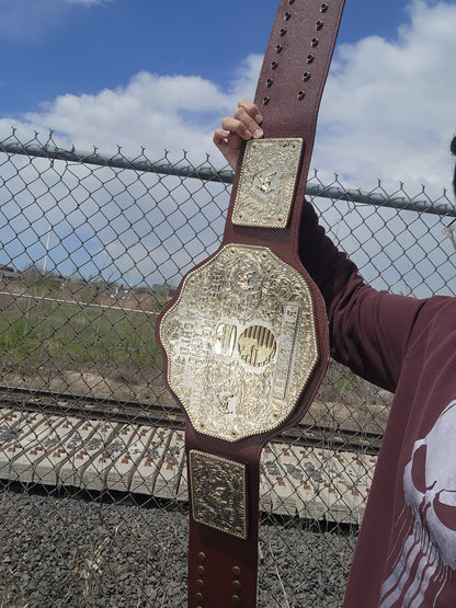 BIG GOLD World Heavyweight Championship Wrestling Belt Adult 6MM Zinc Dual Plate