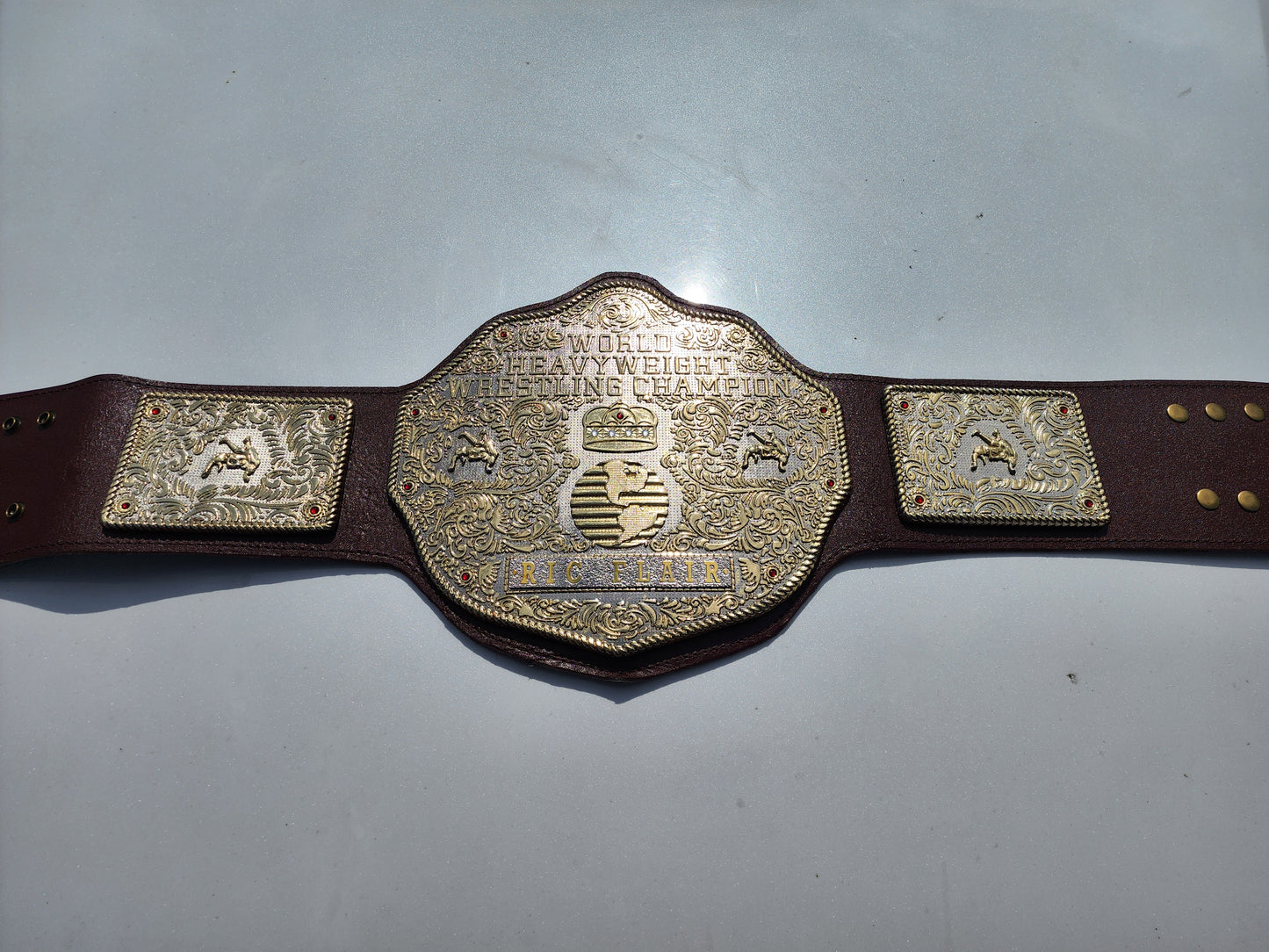 BIG GOLD World Heavyweight Championship Wrestling Belt Adult 6MM Zinc Dual Plate