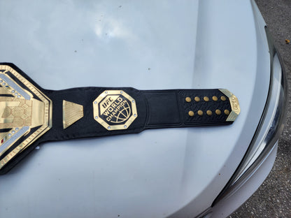 UFC Legacy Style Championship Belt Plates Leather Strap MMA collectible 2MM