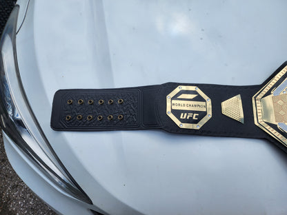UFC Legacy Style Championship Belt Plates Leather Strap MMA collectible 2MM