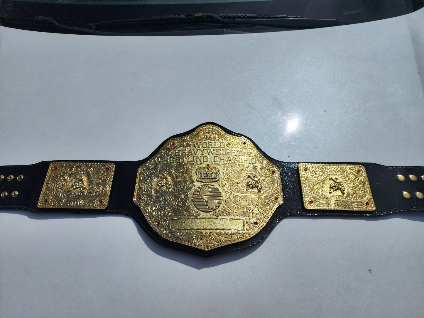 Big Gold Wrestling Belt – Rope Like Borders 6MM Zinc Thick plates