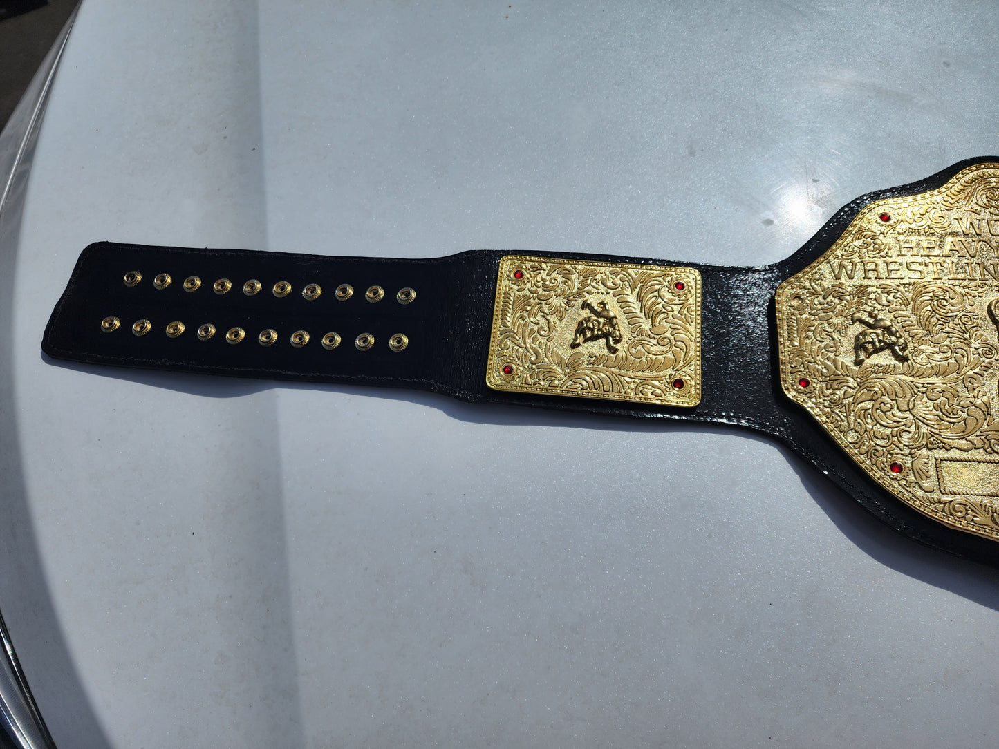 Big Gold Wrestling Belt – Rope Like Borders 6MM Zinc Thick plates
