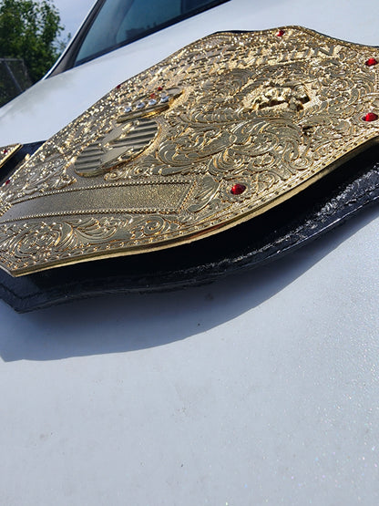 Big Gold Wrestling Belt – Rope Like Borders 6MM Zinc Thick plates