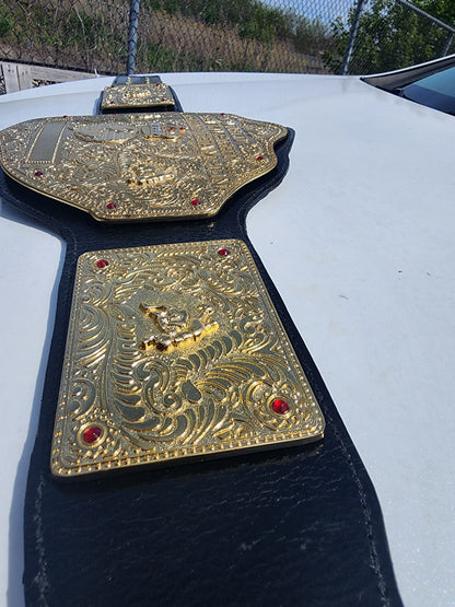 Big Gold Wrestling Belt – Rope Like Borders 6MM Zinc Thick plates