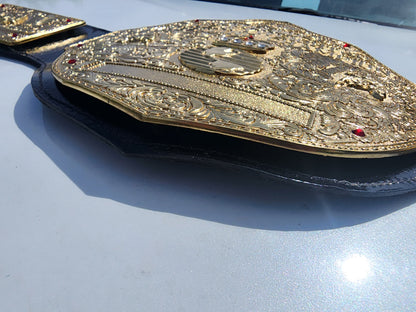 Big Gold Wrestling Belt – Rope Like Borders 6MM Zinc Thick plates