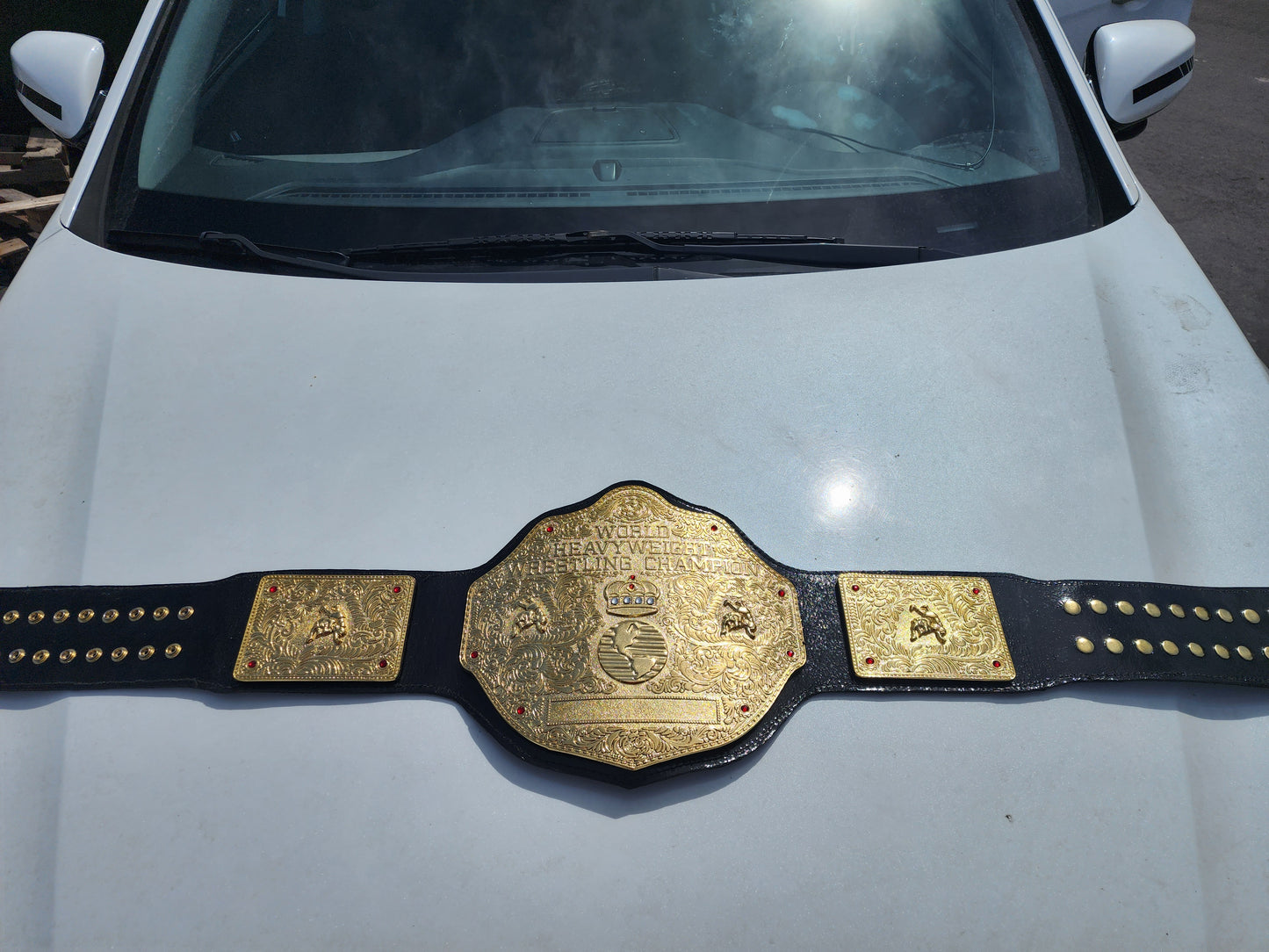 Big Gold Wrestling Belt – Rope Like Borders 6MM Zinc Thick plates