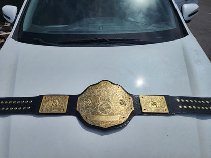 Big Gold Wrestling Belt – Rope Like Borders 6MM Zinc Thick plates
