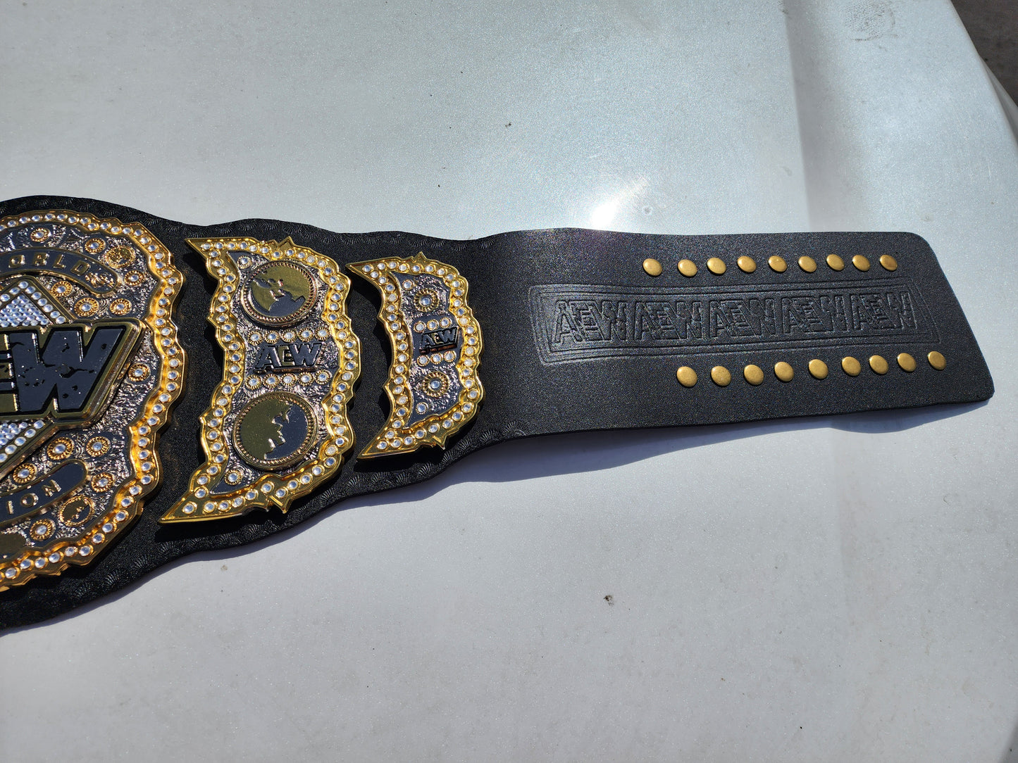 AEW Triple layer World Championship Belt Replica – Adult Size Wrestling Title Belt  Premium Collectible Fan Gift 4mm Zinc