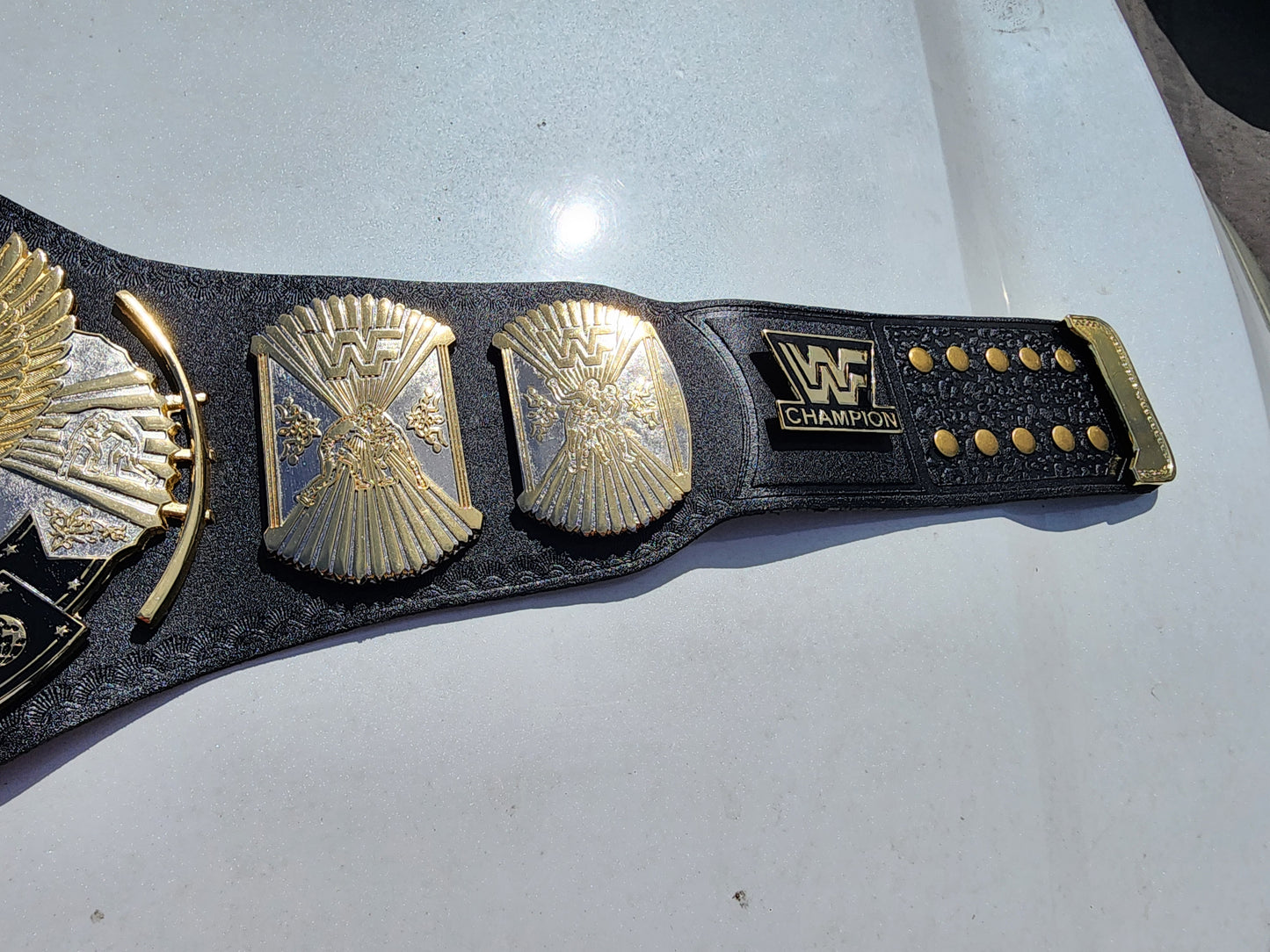 WWF Winged Eagle World Heavyweight Championship Replica Belt Gold & Silver 4MM