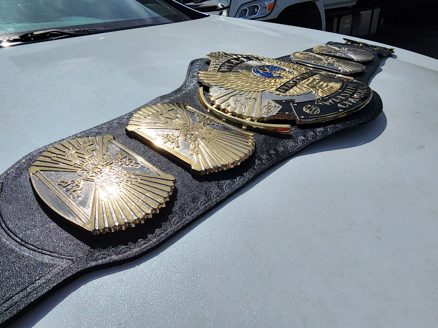 WWF Winged Eagle World Heavyweight Championship Replica Belt Gold & Silver 4MM