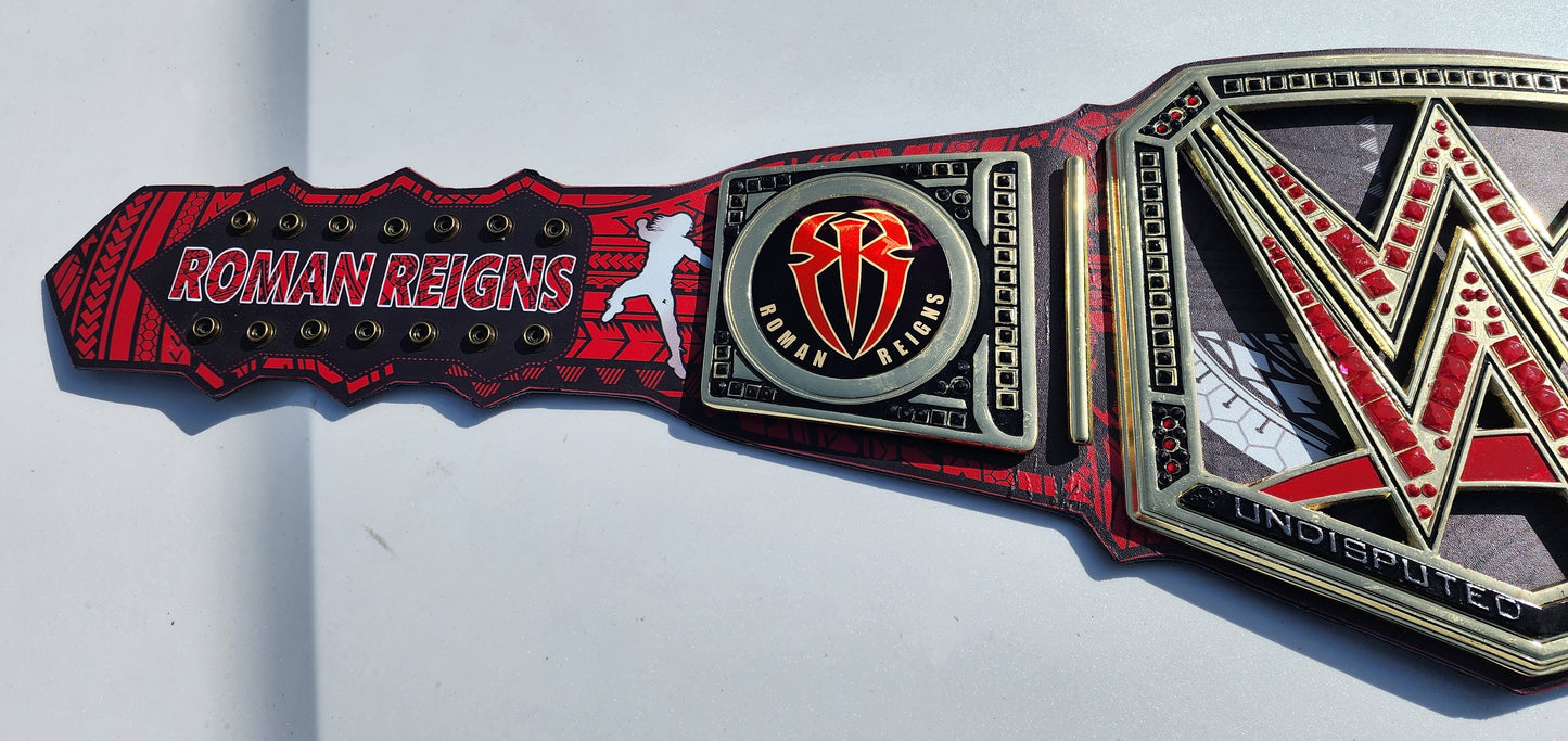 Roman Reigns Undisputed WWE Championship Replica Belt - Tribal Chief Red 4MM