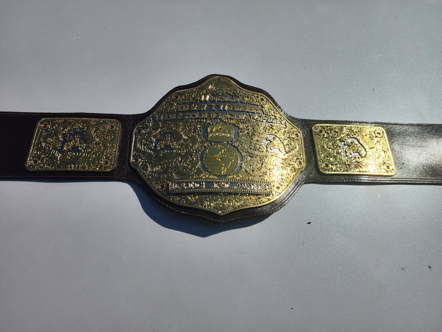 Premium CNC Crumrine Big Gold World Championship Belt Replica – Floppy Leather Zinc