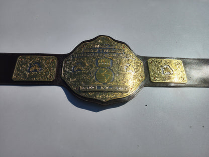 Premium CNC Crumrine Big Gold World Championship Belt Replica – Floppy Leather Zinc