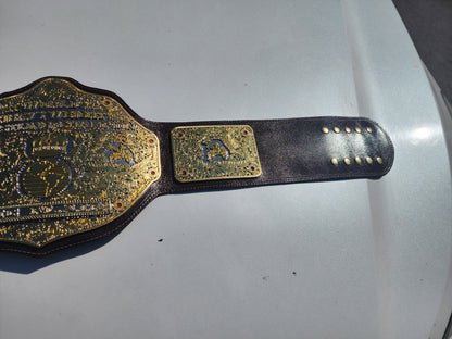 Premium CNC Crumrine Big Gold World Championship Belt Replica – Floppy Leather Zinc