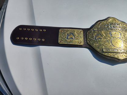 Premium CNC Crumrine Big Gold World Championship Belt Replica – Floppy Leather Zinc