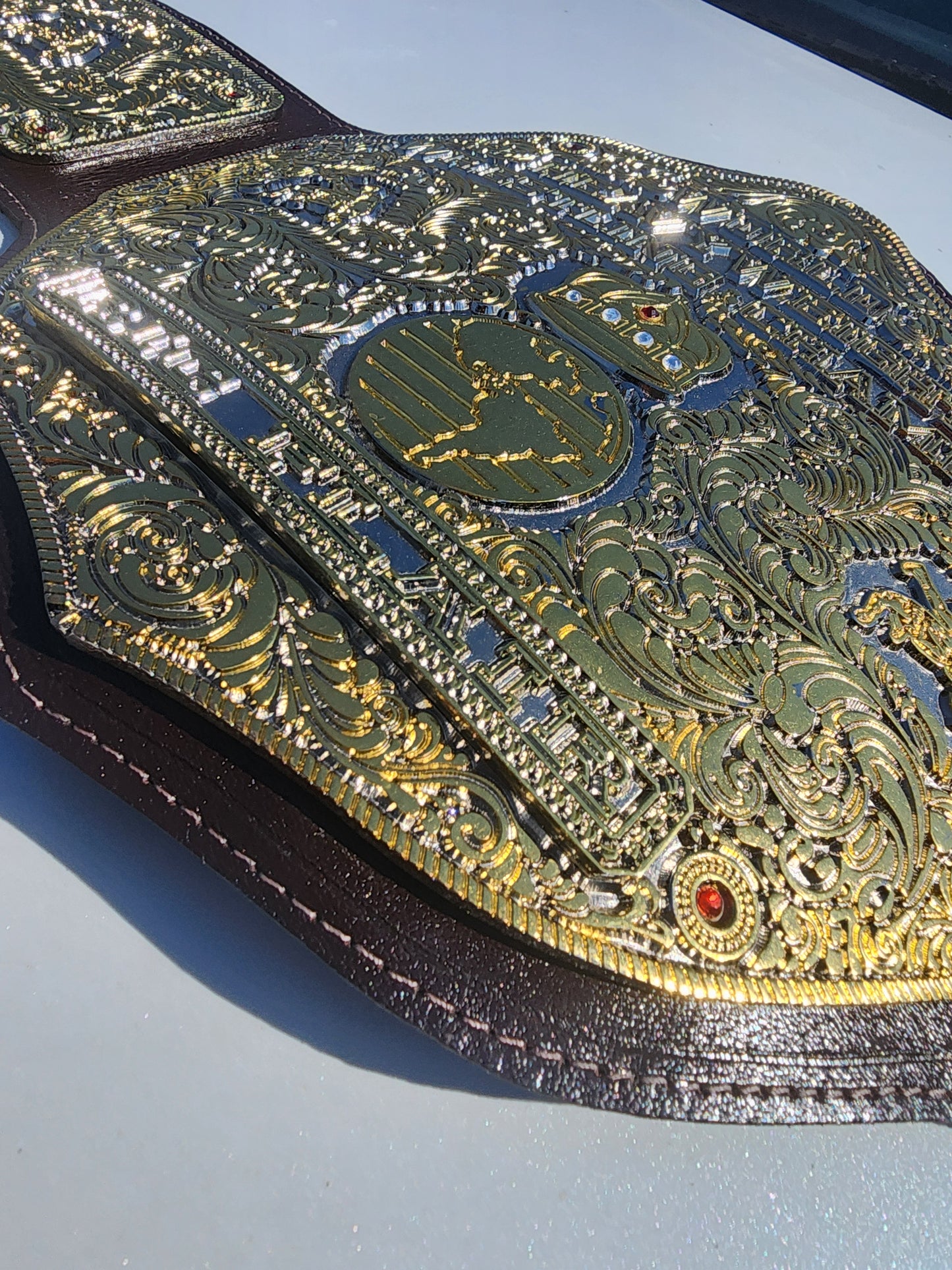Premium CNC Crumrine Big Gold World Championship Belt Replica – Floppy Leather Zinc
