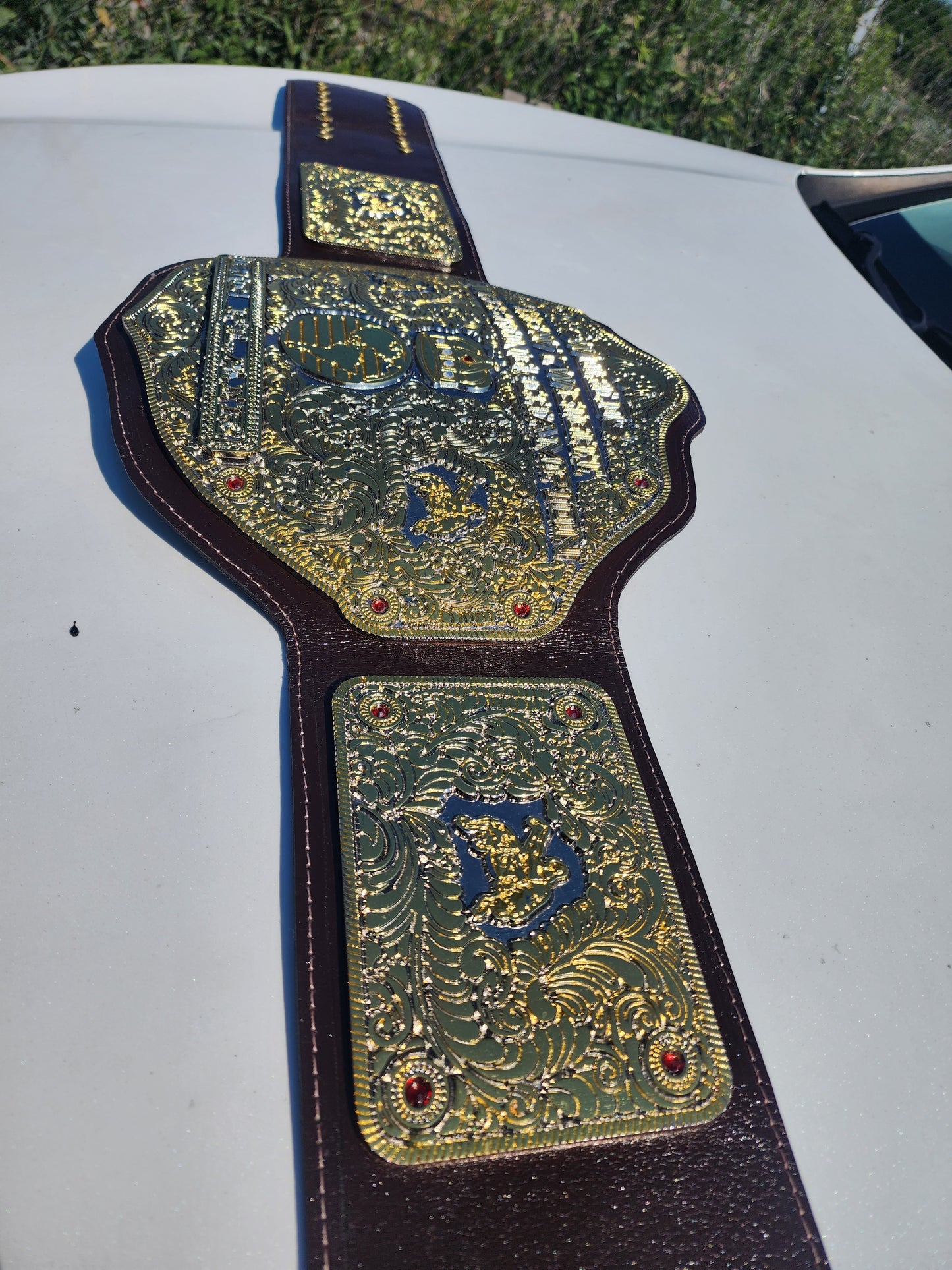 Premium CNC Crumrine Big Gold World Championship Belt Replica – Floppy Leather Zinc