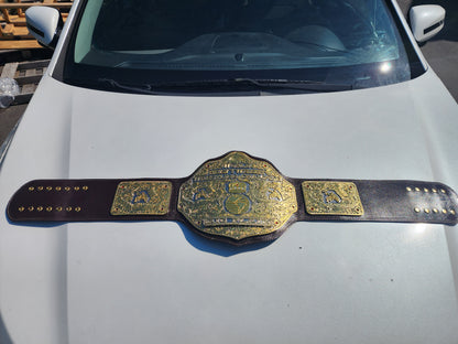 Premium CNC Crumrine Big Gold World Championship Belt Replica – Floppy Leather Zinc