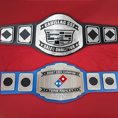 Custom Championship Belt, Personalized Wrestling Side plates, Leather Strap