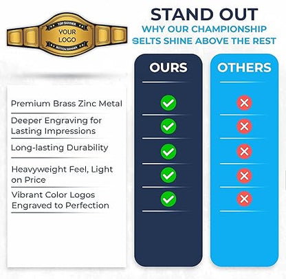 Custom Championship Belt, Personalized Wrestling Side plates, Leather Strap