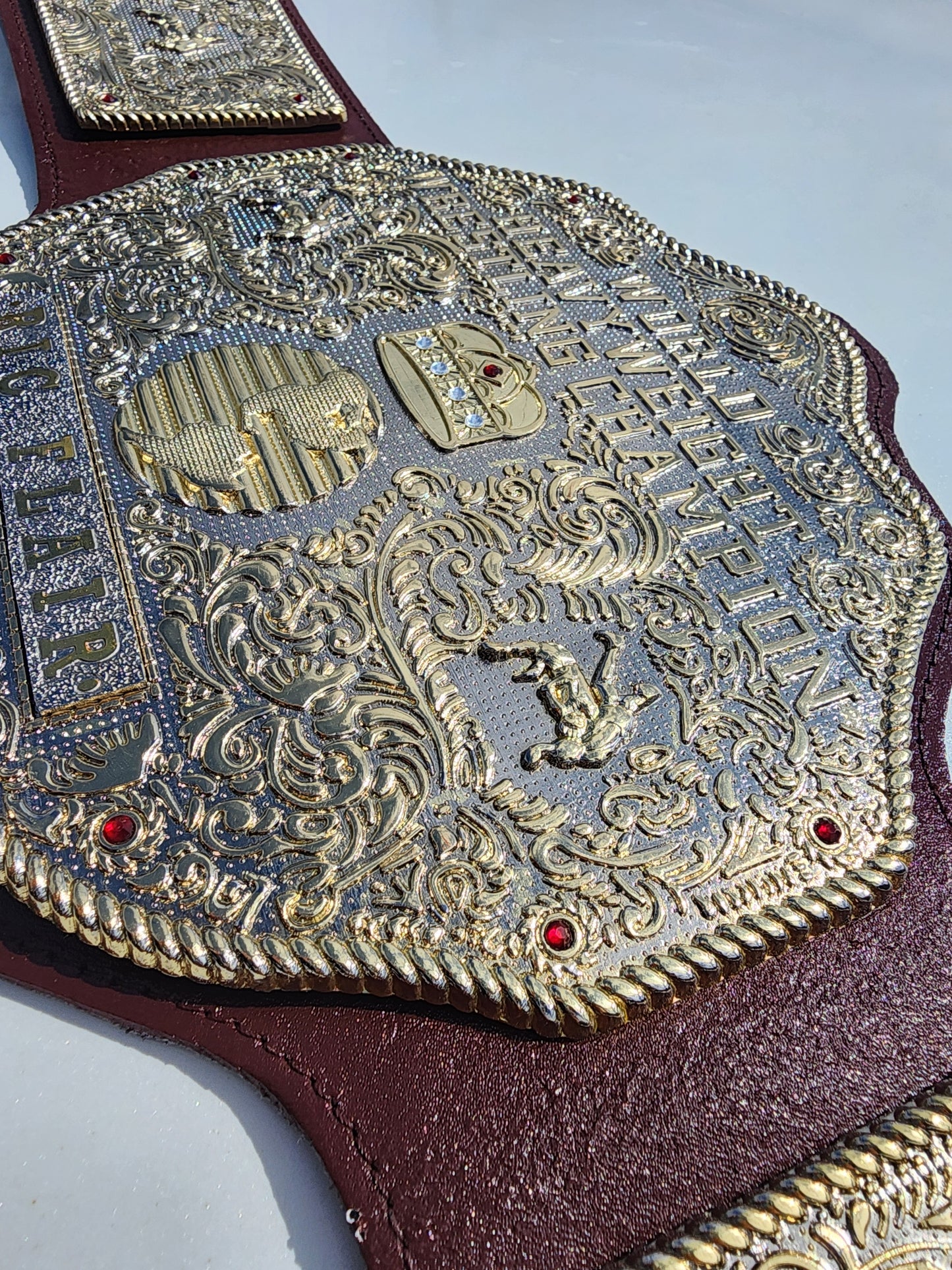 BIG GOLD World Heavyweight Championship Wrestling Belt Adult 6MM Zinc Dual Plate