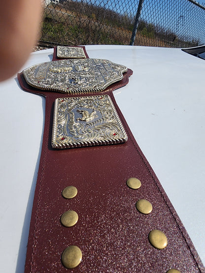 BIG GOLD World Heavyweight Championship Wrestling Belt Adult 6MM Zinc Dual Plate