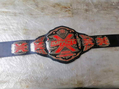 TNA Red Impact X Division Wrestling Championship Leather Belt 2MM