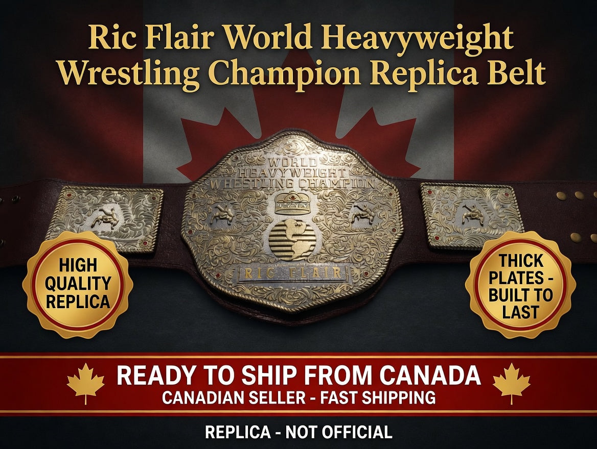 BIG GOLD World Heavyweight Championship Wrestling Belt Adult 6MM Zinc Dual Plate