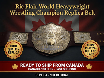 BIG GOLD World Heavyweight Championship Wrestling Belt Adult 6MM Zinc Dual Plate