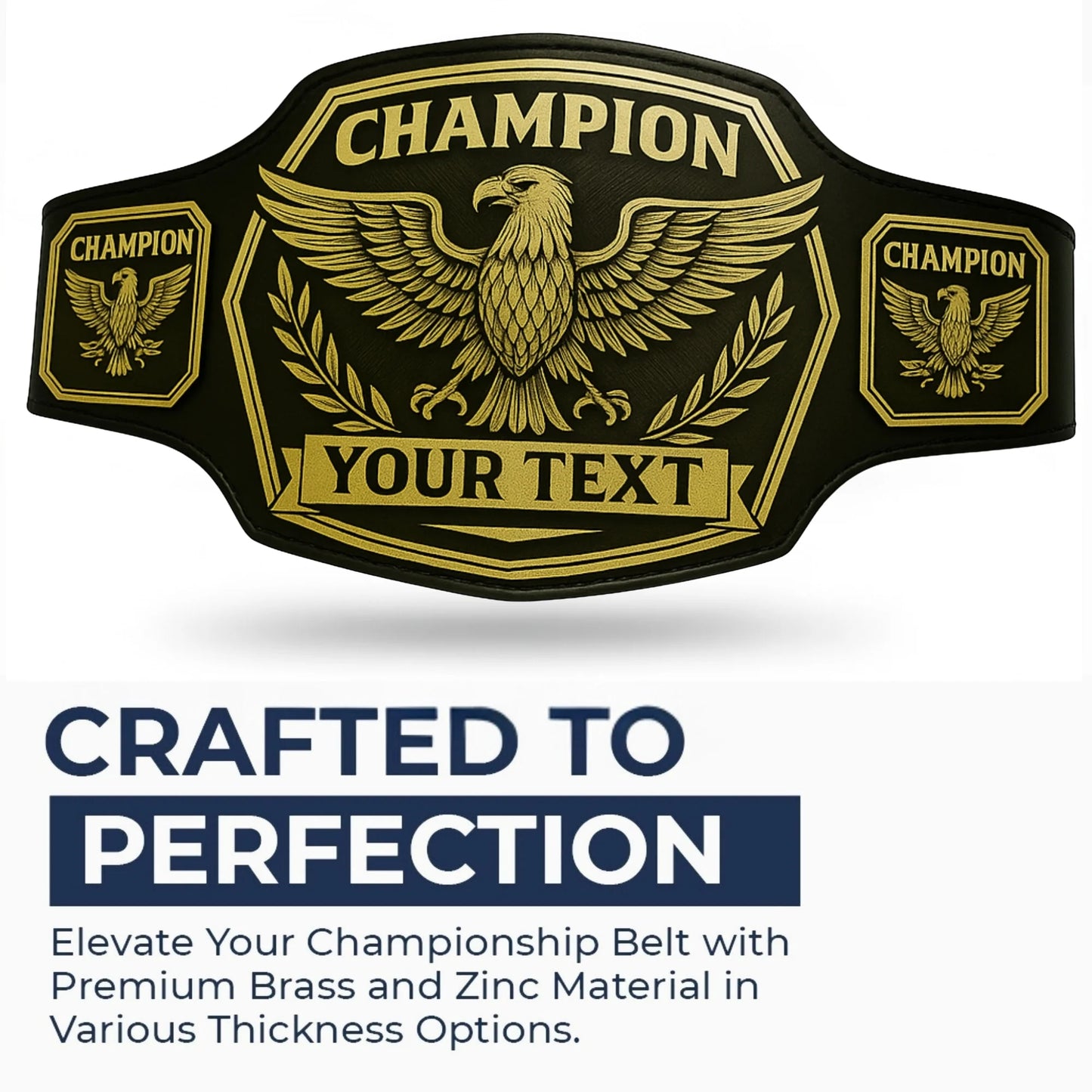 Custom Championship Belt, Personalized Wrestling Side plates, Leather Strap