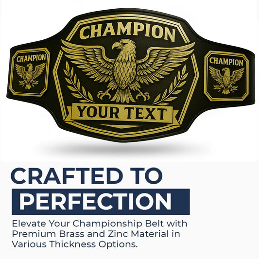 Custom Championship Belt, Personalized Wrestling Side plates, Leather Strap