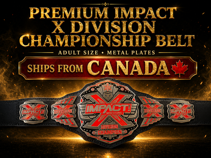 TNA Red Impact X Division Wrestling Championship Leather Belt 2MM