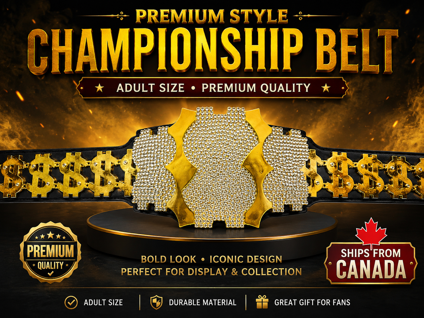 Million Dollar Man Wrestling Championship Belt 4MM