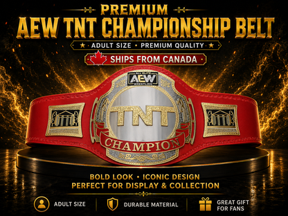 Aew Tnt Champion Belt Metal Plates Tnt Belt Aew Red Strap 4MM thick plates