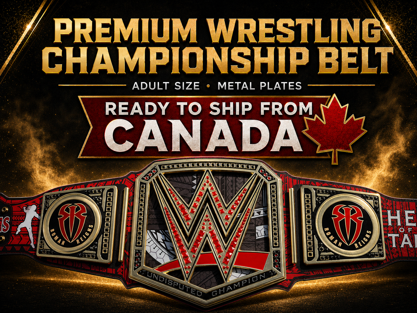 Roman Reigns Undisputed WWE Championship Replica Belt - Tribal Chief Red 4MM