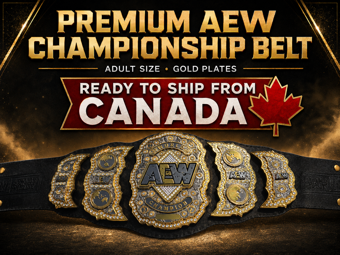 AEW Triple layer World Championship Belt Replica – Adult Size Wrestling Title Belt  Premium Collectible Fan Gift 4mm Zinc