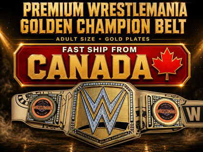 WrestleMania 41 Golden Championship Title Belt 4MM