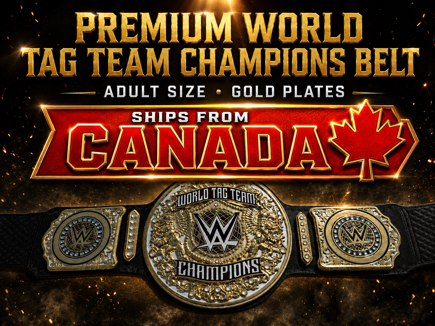2024 World Tag Team World Heavyweight Championship Replica Title Belt thick plates 3D belt