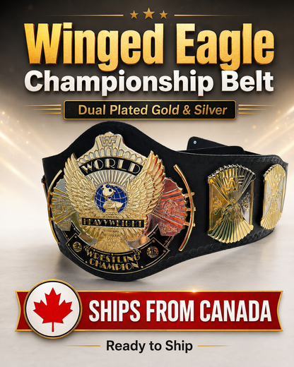 WWF Winged Eagle World Heavyweight Championship Replica Belt Gold & Silver 4MM