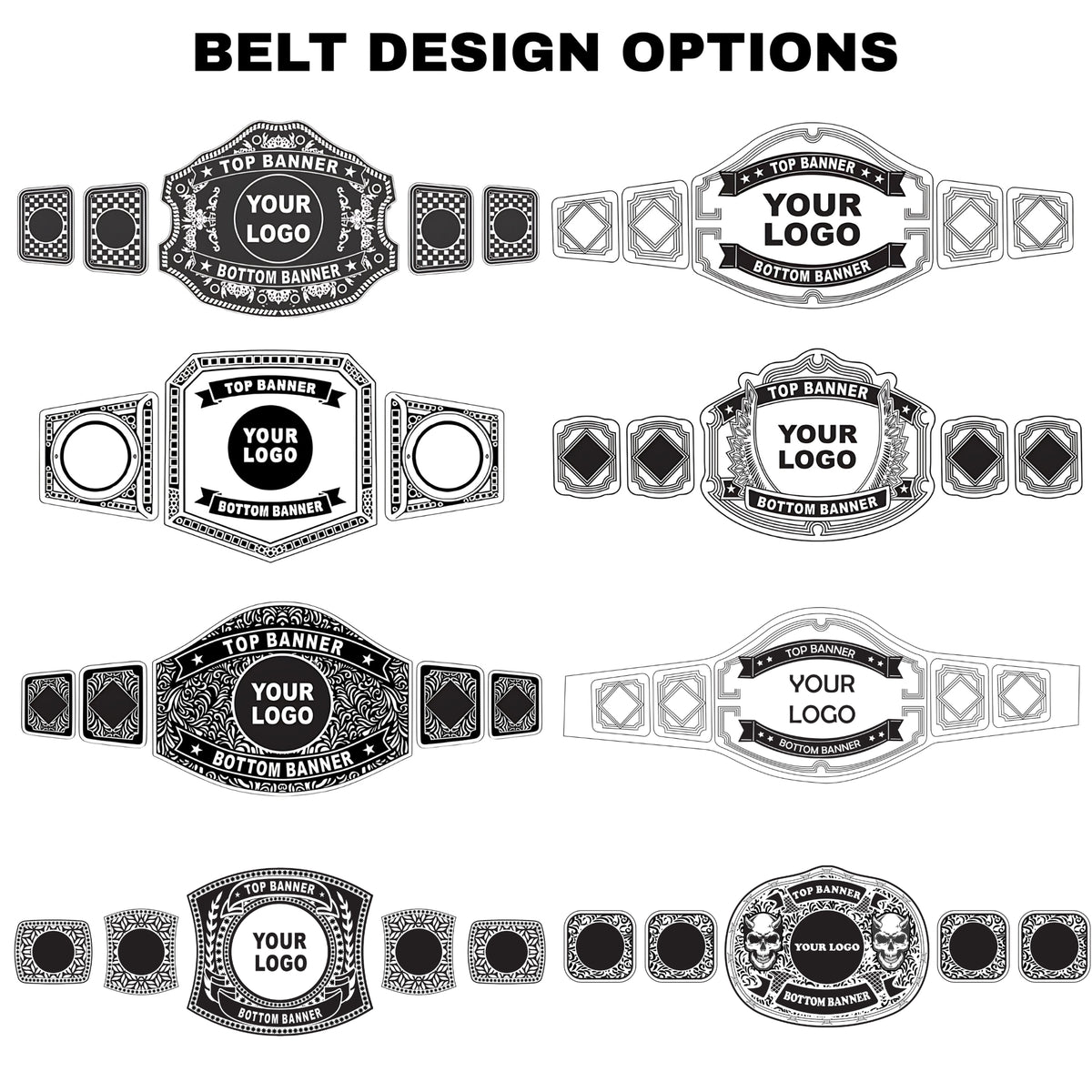 Custom Championship Belt, Personalized Wrestling Side plates, Leather Strap