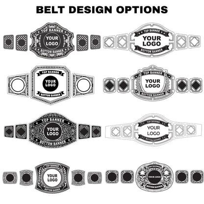 Custom Championship Belt, Personalized Wrestling Side plates, Leather Strap