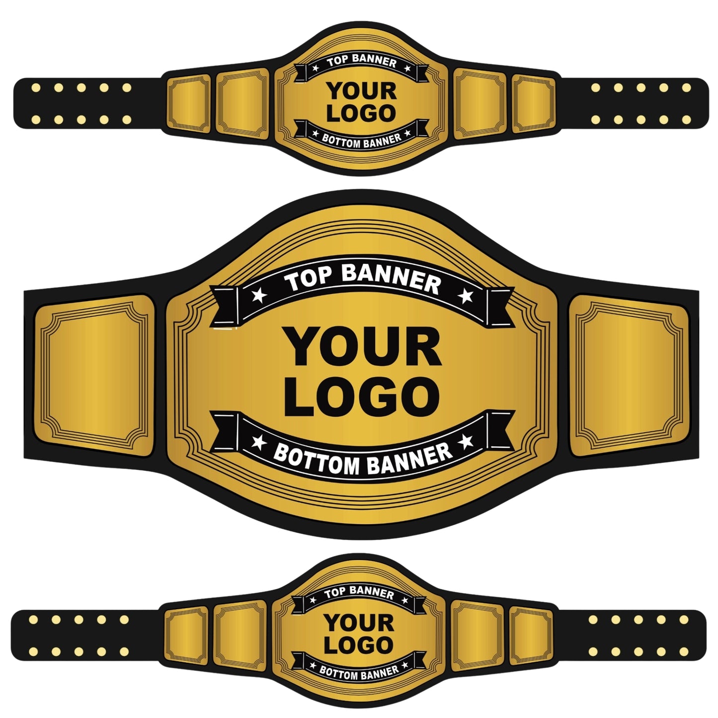 Custom Championship Belt, Personalized Wrestling Side plates, Leather Strap