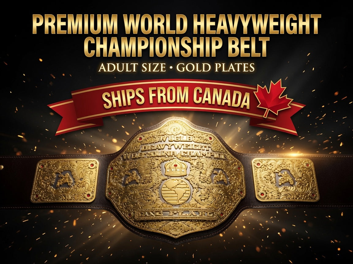 Premium CNC Crumrine Big Gold World Championship Belt Replica – Floppy Leather Zinc