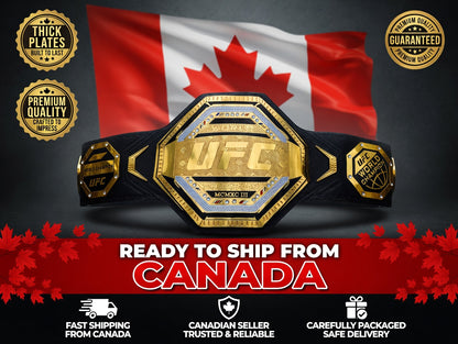 UFC Legacy Style Championship Belt Plates Leather Strap MMA collectible 2MM