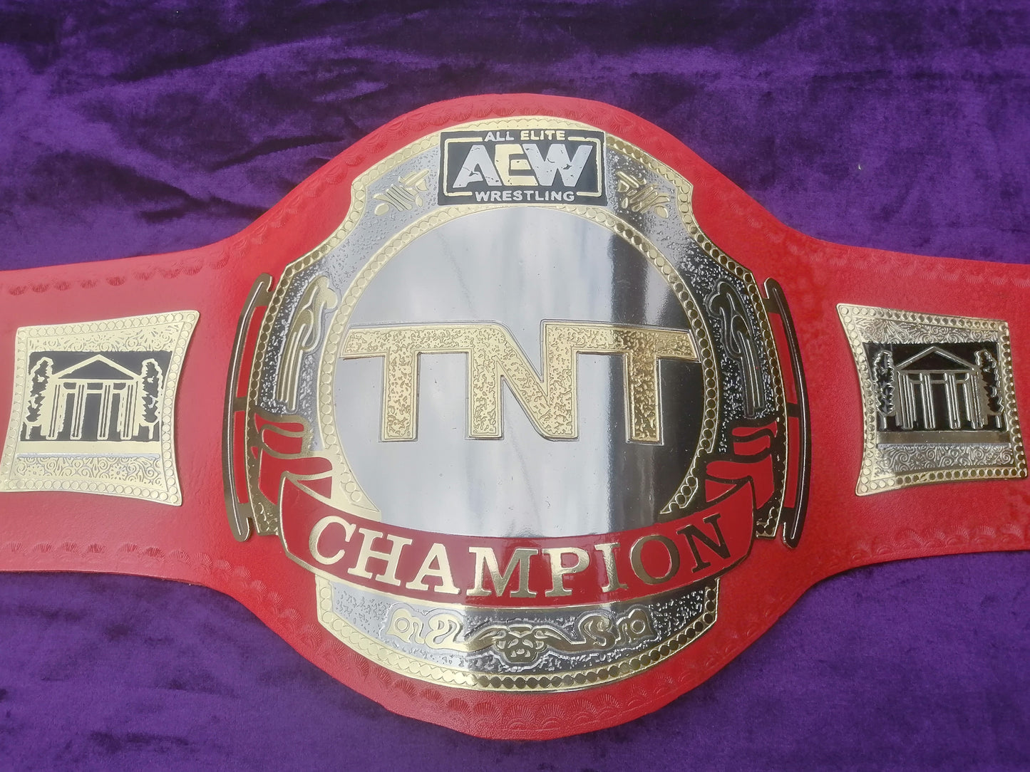 Aew Tnt Champion Belt Metal Plates Tnt Belt Aew Red Strap 4MM thick plates