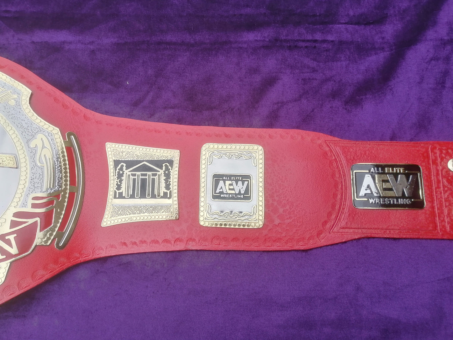 Aew Tnt Champion Belt Metal Plates Tnt Belt Aew Red Strap 4MM thick plates