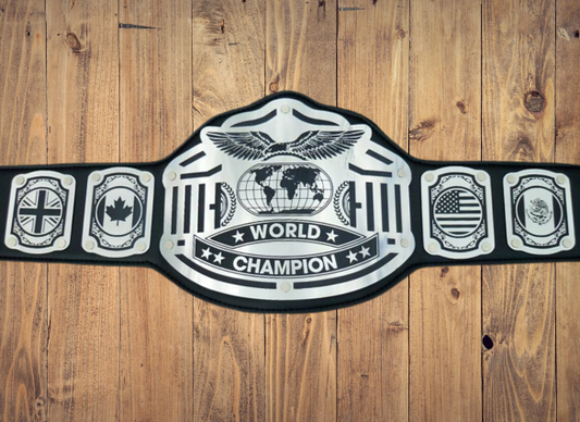 World Championship Belt Emperor Model Black Strap High Quality Metal Plates Adult Size