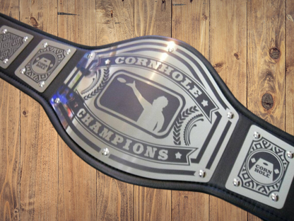 Cornhole Championship Title Belt Avenger Model Metal Plates Adult Size wwe wcw wwf nwo roh bag toss yard games family champ
